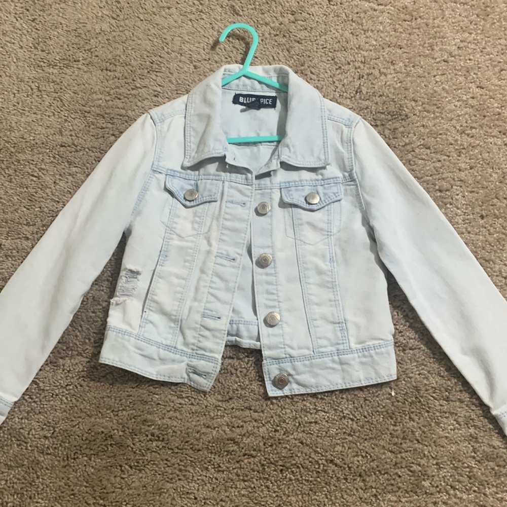 Light blue denim button up jacket